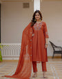 Redwood Viscose Mango Silk Embroidery Thread With Hand Work Suit Set