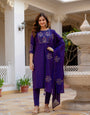Cherry Pie Viscose Mango Silk Embroidery Thread With Hand Work Suit Set