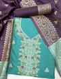 Rama Handloom Raw Silk Warli Work With Contrast Daman Dupatta Dress Material