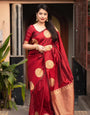 Graceful Maroon Soft Silk Weaving Saree