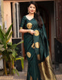 Exuberance Dark Green Soft Silk Weaving Saree