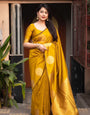Mythical Yellow Soft Silk Weaving Saree