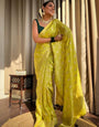 Amazing Marigold Soft Silk Weaving Saree