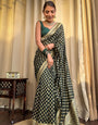 Entrancing Green Soft Banarasi Silk Weaving Saree