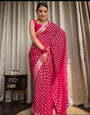 Radiant Dark Pink Soft Banarasi Silk Weaving Saree