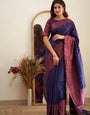 Exceptional Navy Blue Soft Silk Weaving Saree