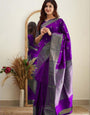 Cherished Purple Soft Silk Weaving Saree