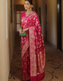 Adorable Hot Pink Soft Silk Weaving Saree