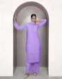Charming Lavender Georgette With Chikankari Embroidery work Suit Set