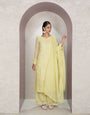 Improbable Yellow Georgette With Chikankari Embroidery work Suit Set