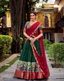 Green Aastha Silk Printed With Zari Weaving Work Lehenga Choli