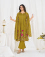 Reef Gold Pure Cotton Thread Embroidery With Lup Work Suit Set