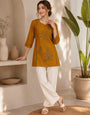 Rust Orange Pure Cotton Emboidery Work 2Pec Kurta Set