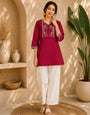 Berry Pure Cotton Emboidery Work 2Pec Kurta Set