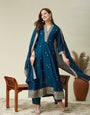 Prettiest Navy Blue Vichhitra Silk Embroidery Work Anarkali Suit Set