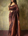 Heavenly Brown Soft Silk Weaving Saree