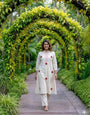 Seed Natural Cotton Embroidery Thread Work 2pec Plazzo Set