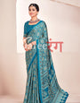 Ajrakh One Minute Ready To Wear Rama Modal Silk Natural Print Saree