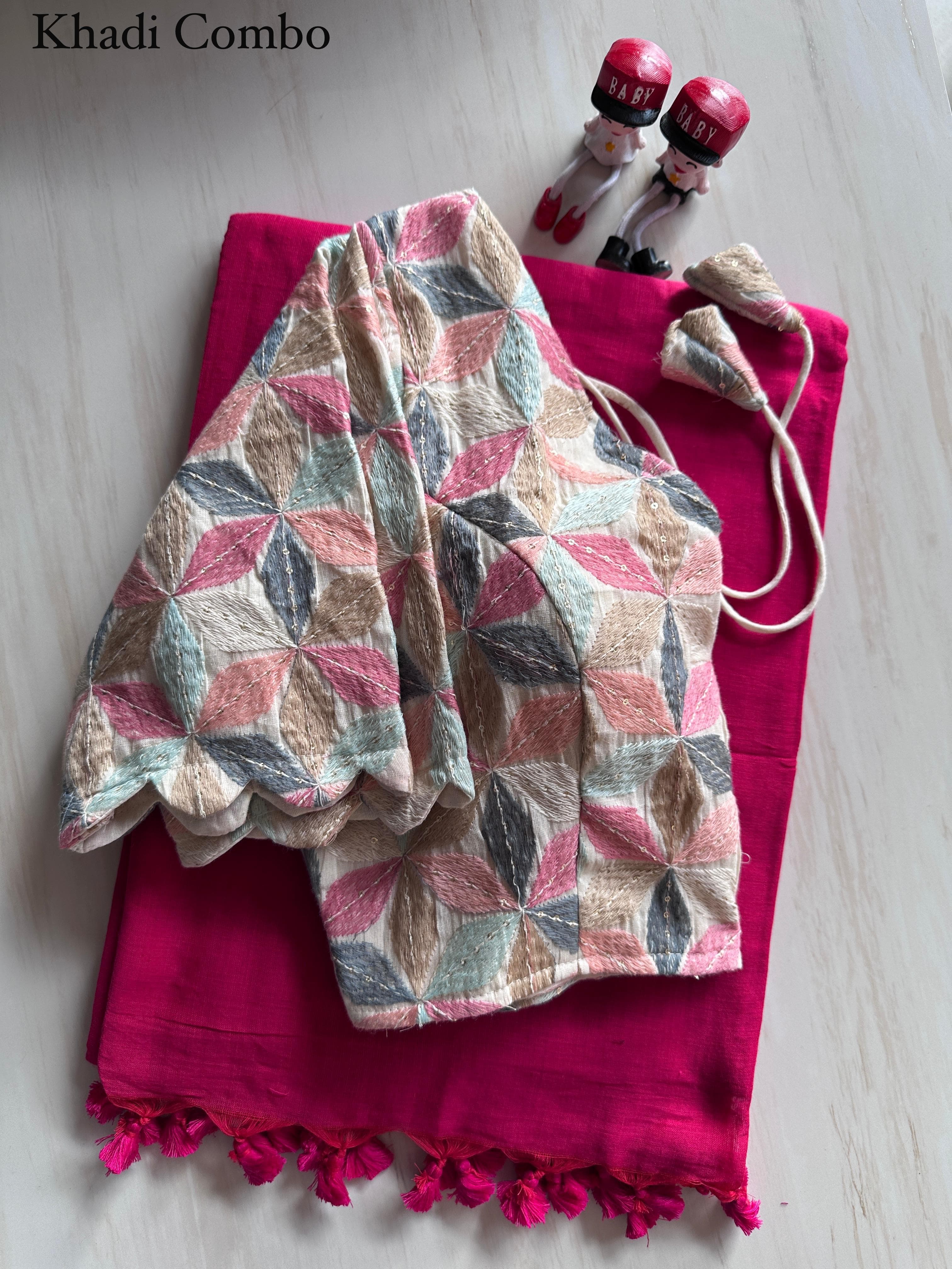 Gorgeous Cotton candy Original Khadi Cotton With Tasselse on Border