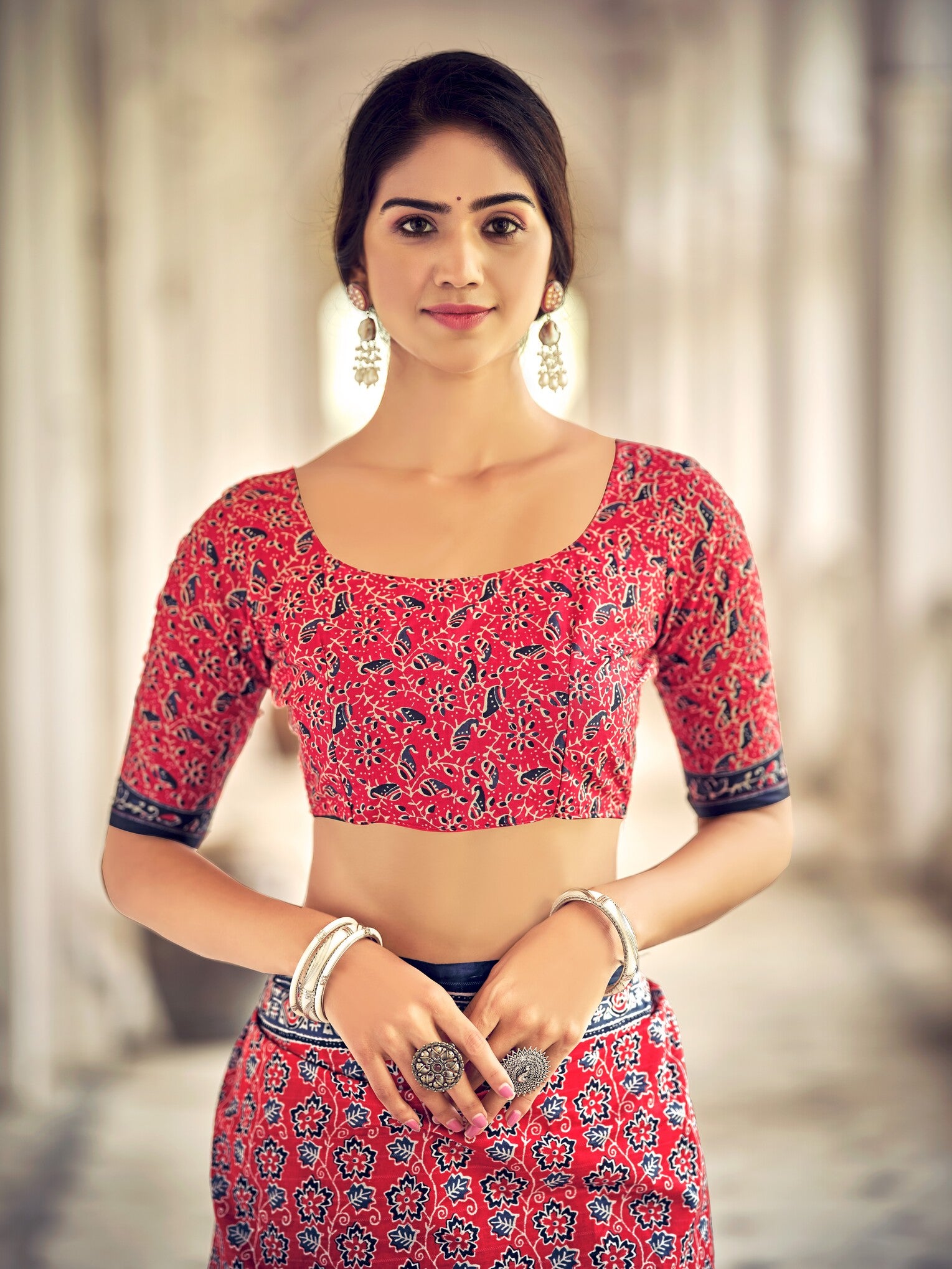 Pure Malai Cotton Ajrakh Saree