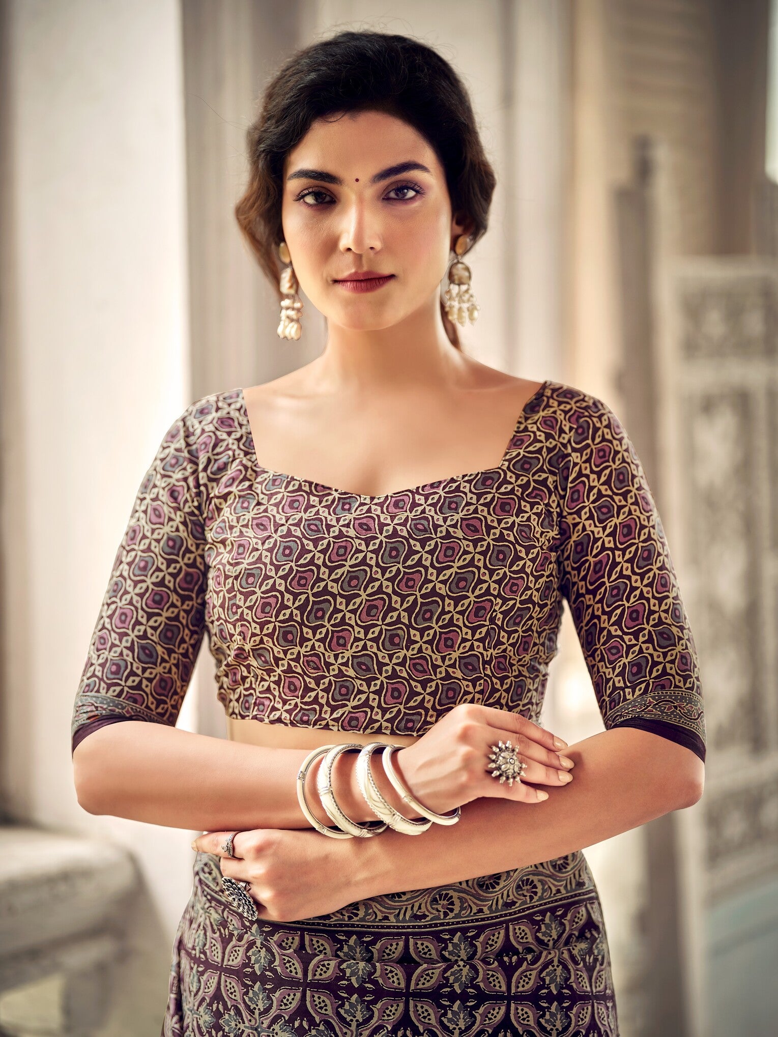 Pure Malai Cotton Ajrakh Saree