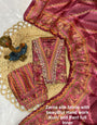 Maroon Zarna Silk Heavy hand work Suit Set