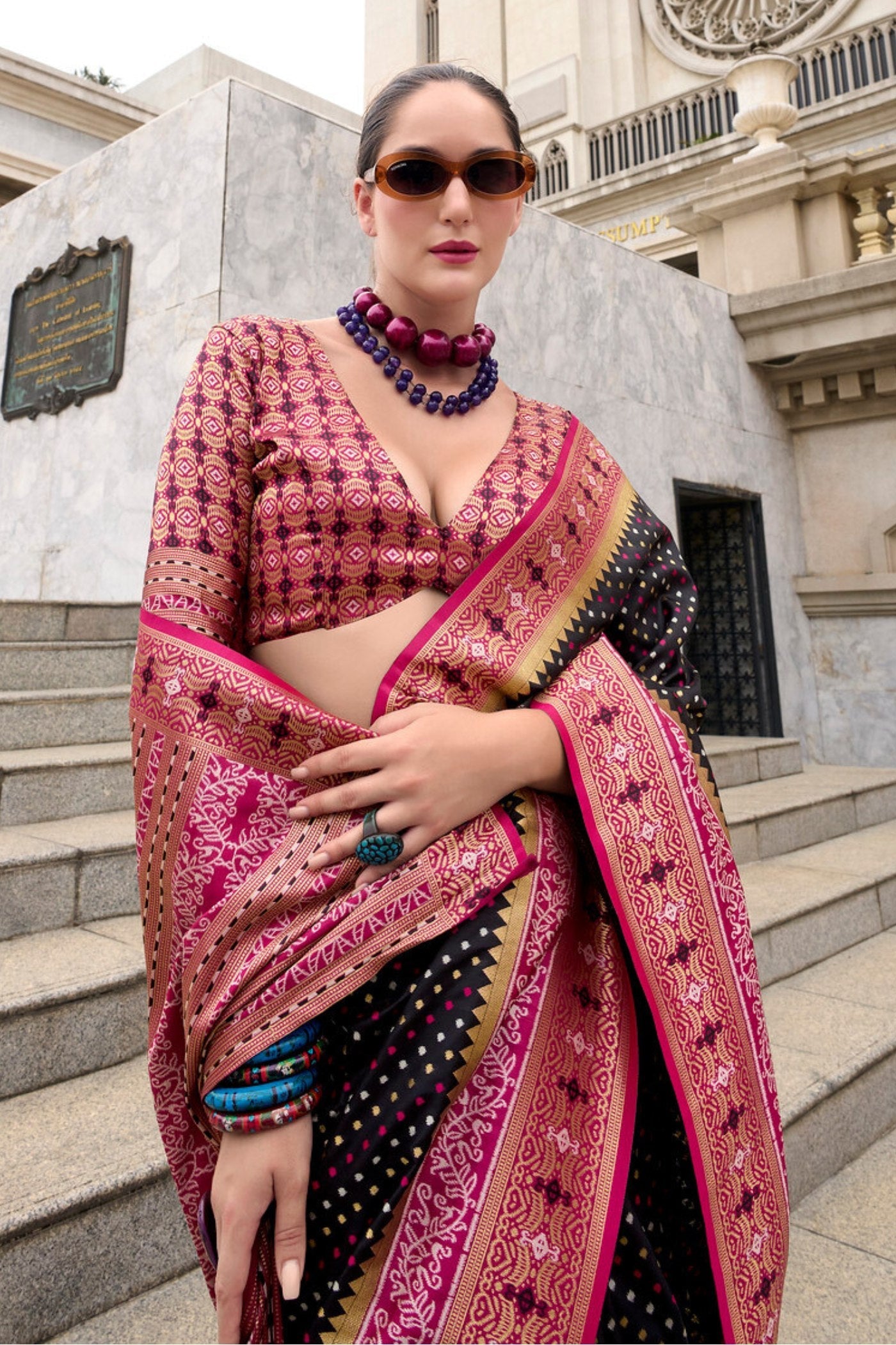 Rehana Black Pure Soft Banarasi Silk Weaving Saree