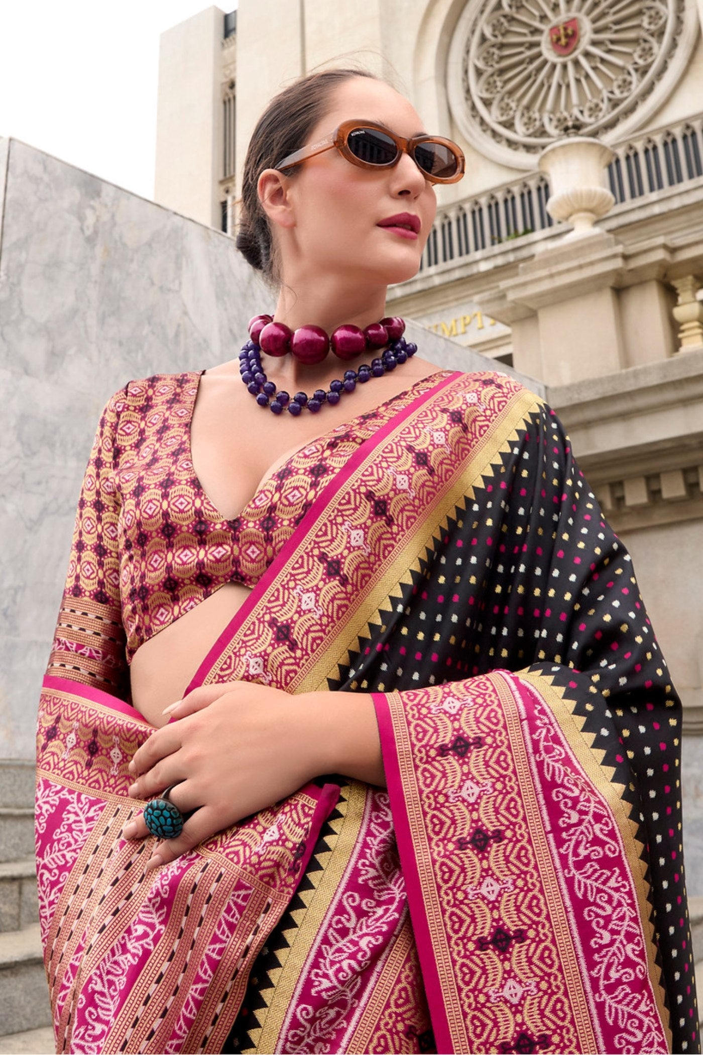 Rehana Black Pure Soft Banarasi Silk Weaving Saree