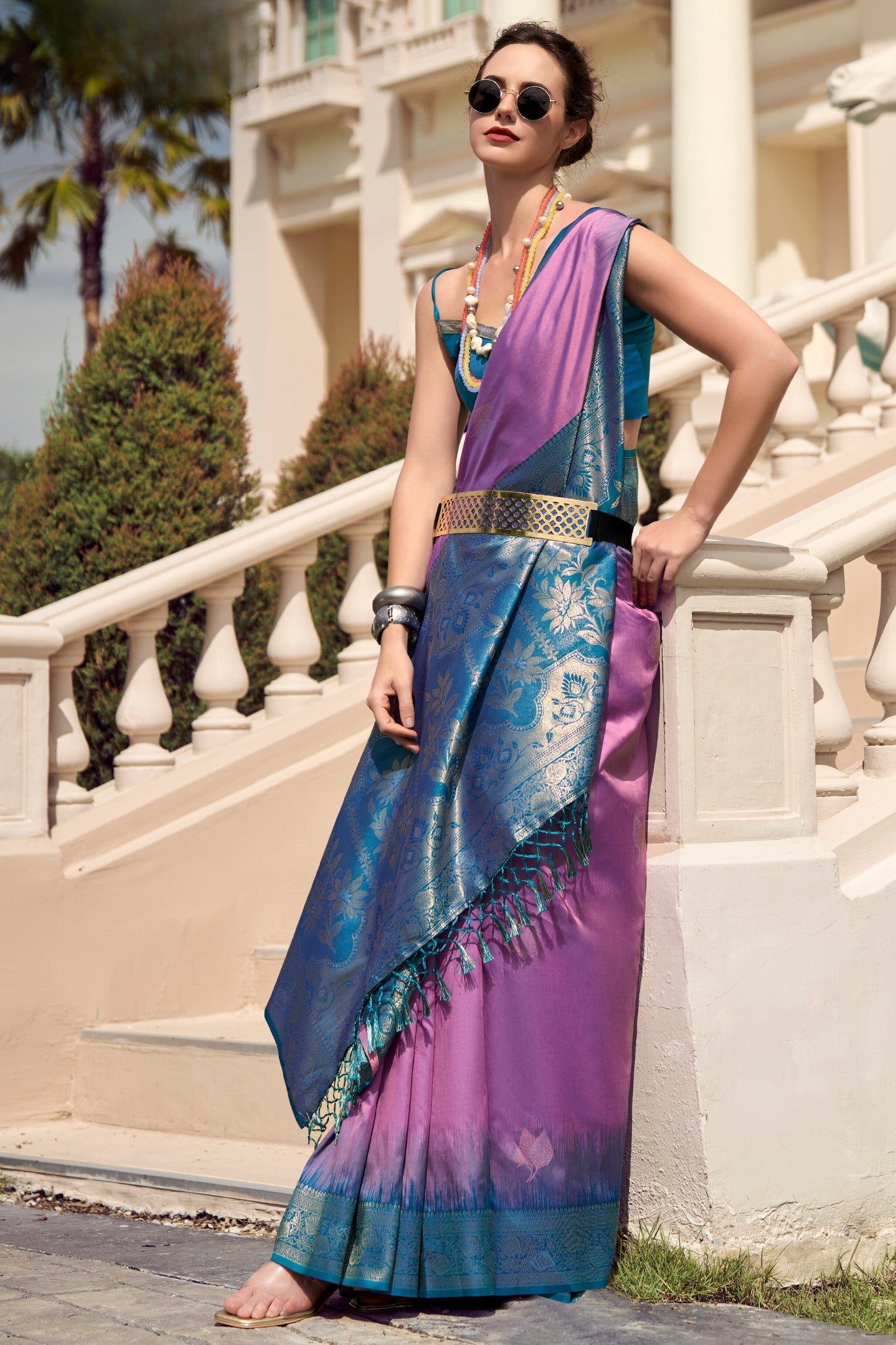 Mango Mulberry Pure Touch Soft Silk Weaving Saree
