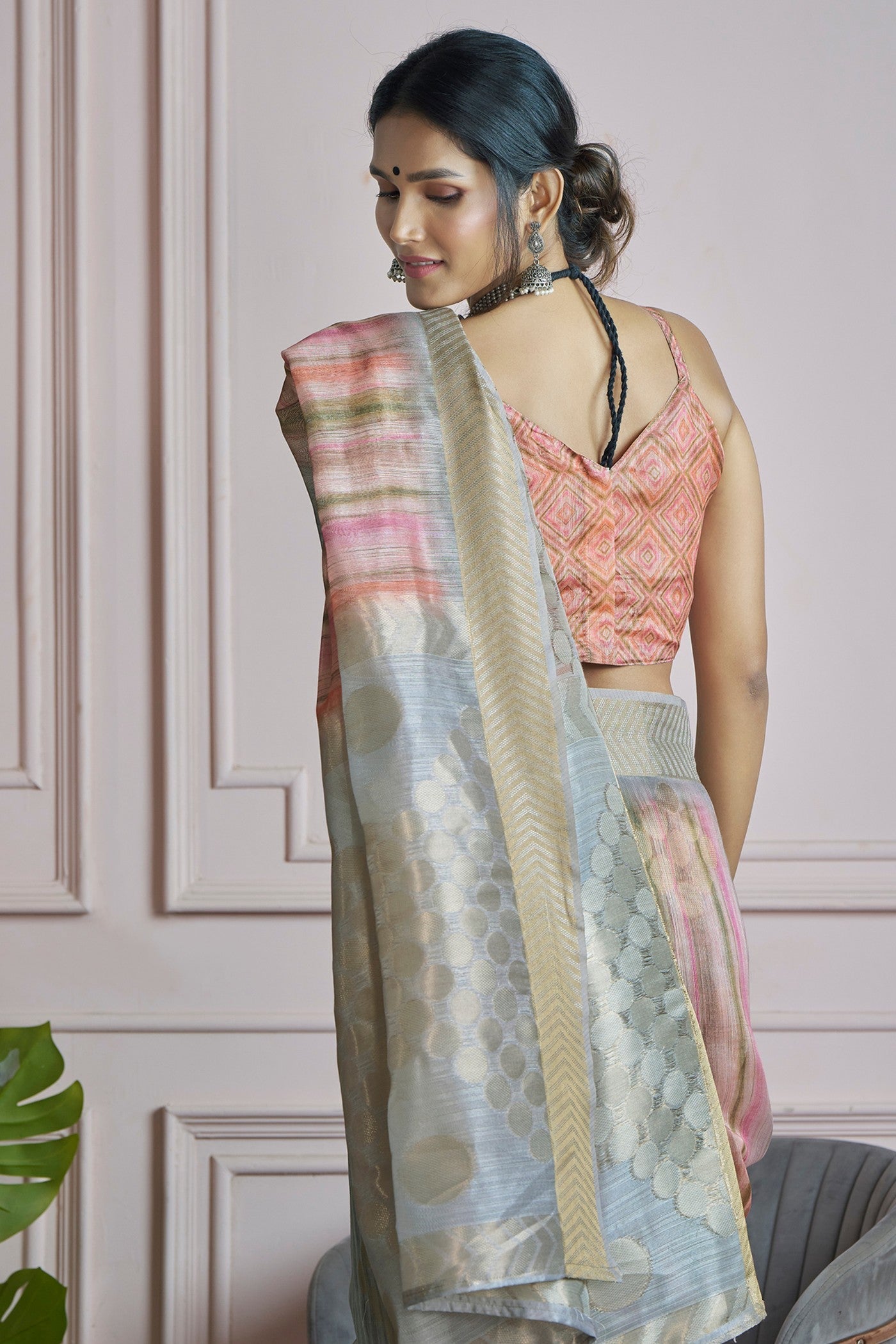 Kingfisher Multicolor Pure Khadi Silk Banarasi Handloom Saree