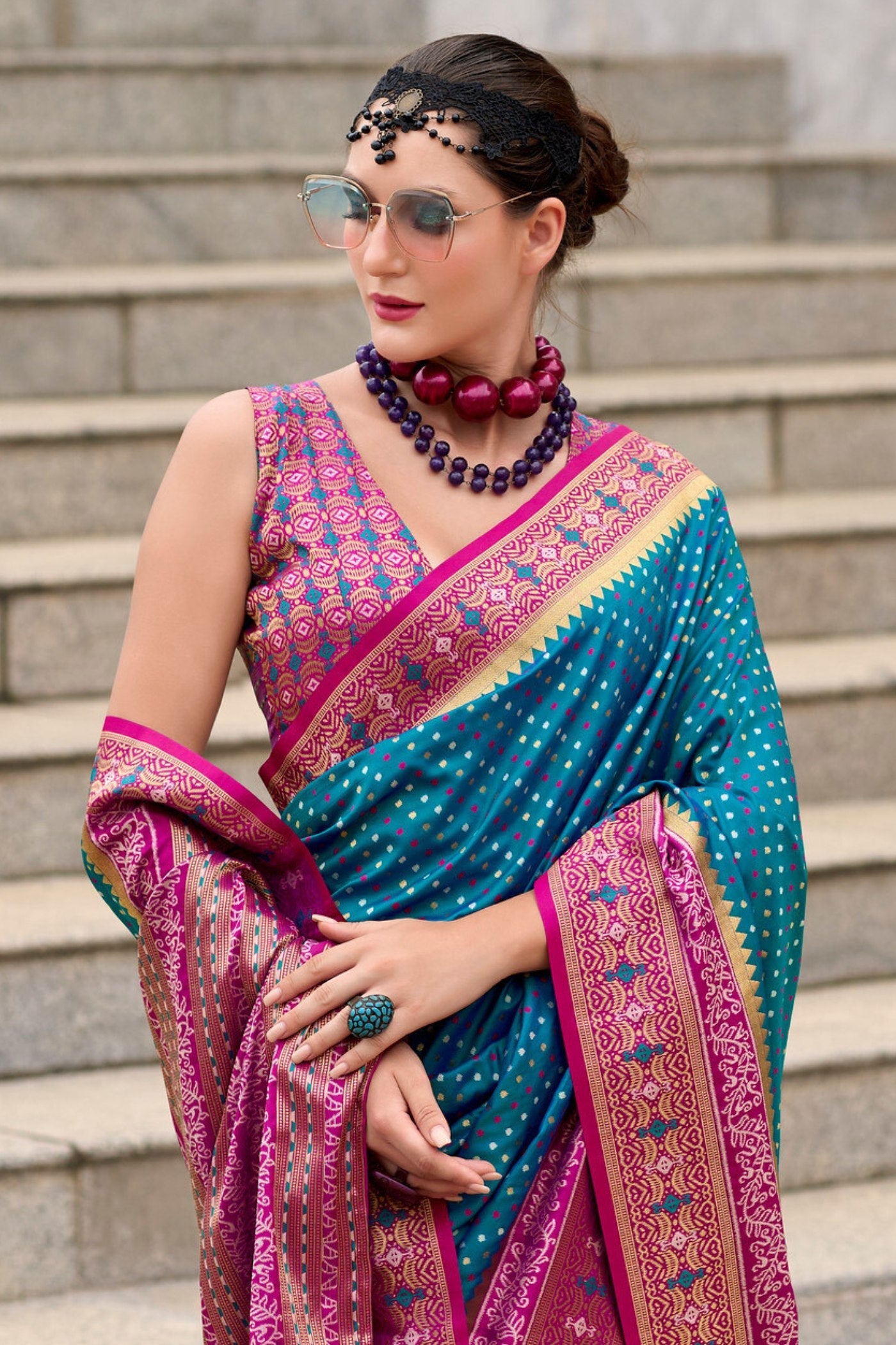 Rehana Celestial Blue Pure Soft Banarasi Silk Weaving Saree