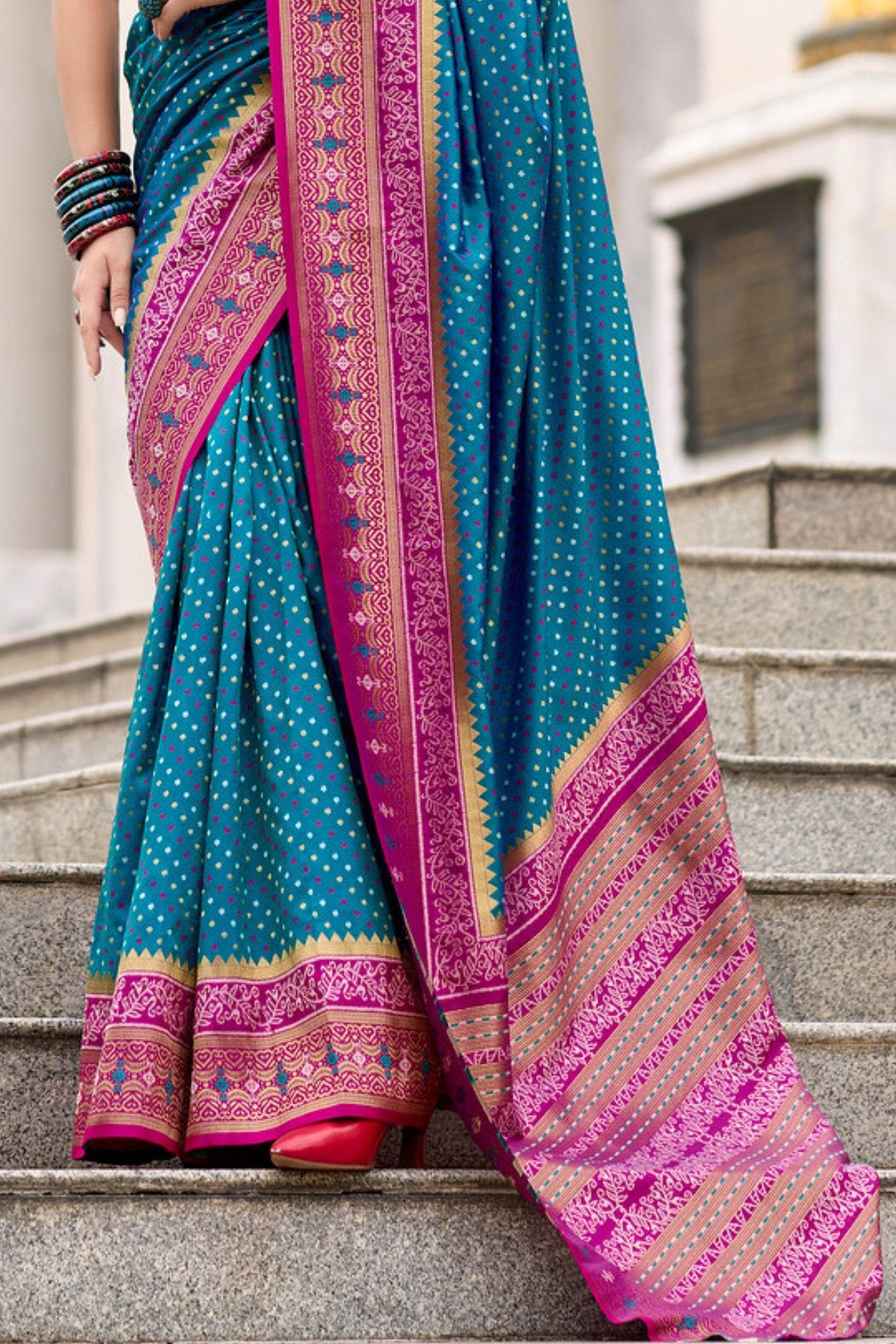 Rehana Celestial Blue Pure Soft Banarasi Silk Weaving Saree