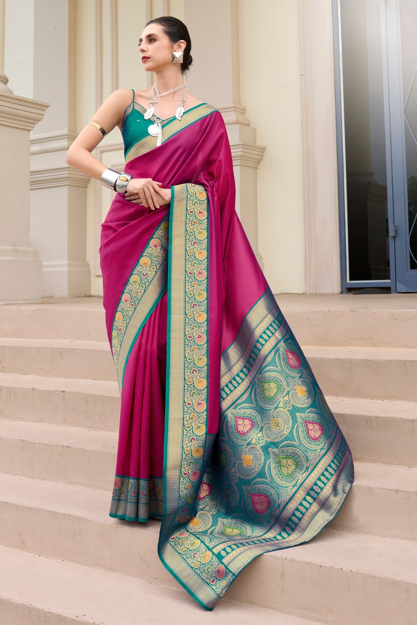 Defender Maroon Pure Soft Banarasi Silk Weaving  Saree
