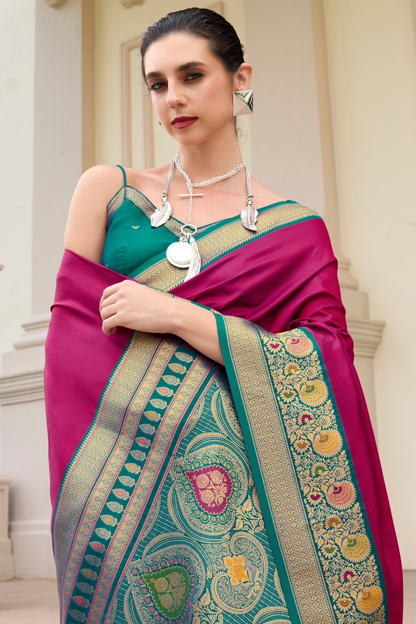 Defender Maroon Pure Soft Banarasi Silk Weaving  Saree