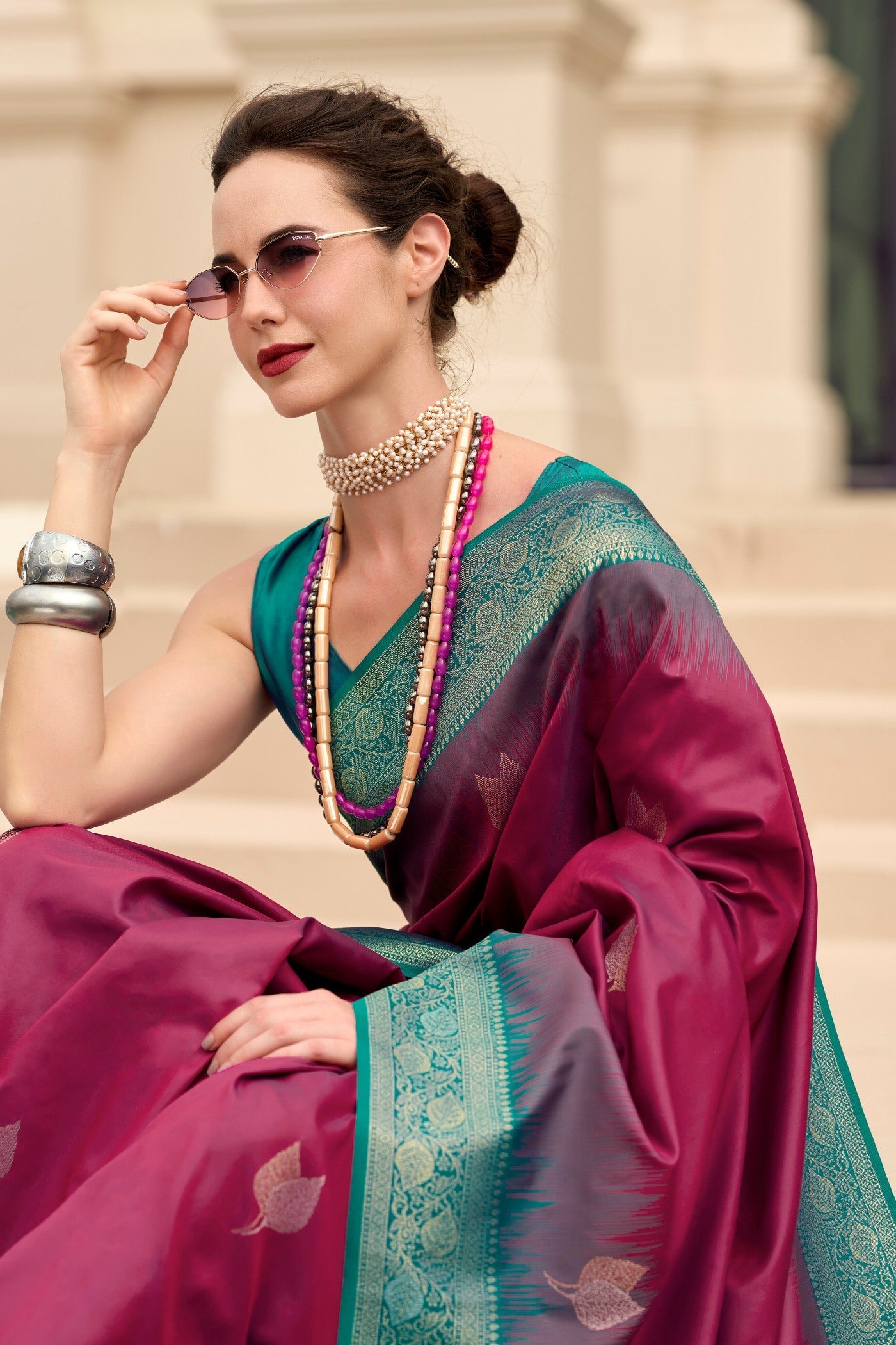 Mango Topical Pink Pure Touch Soft Silk Weaving Saree