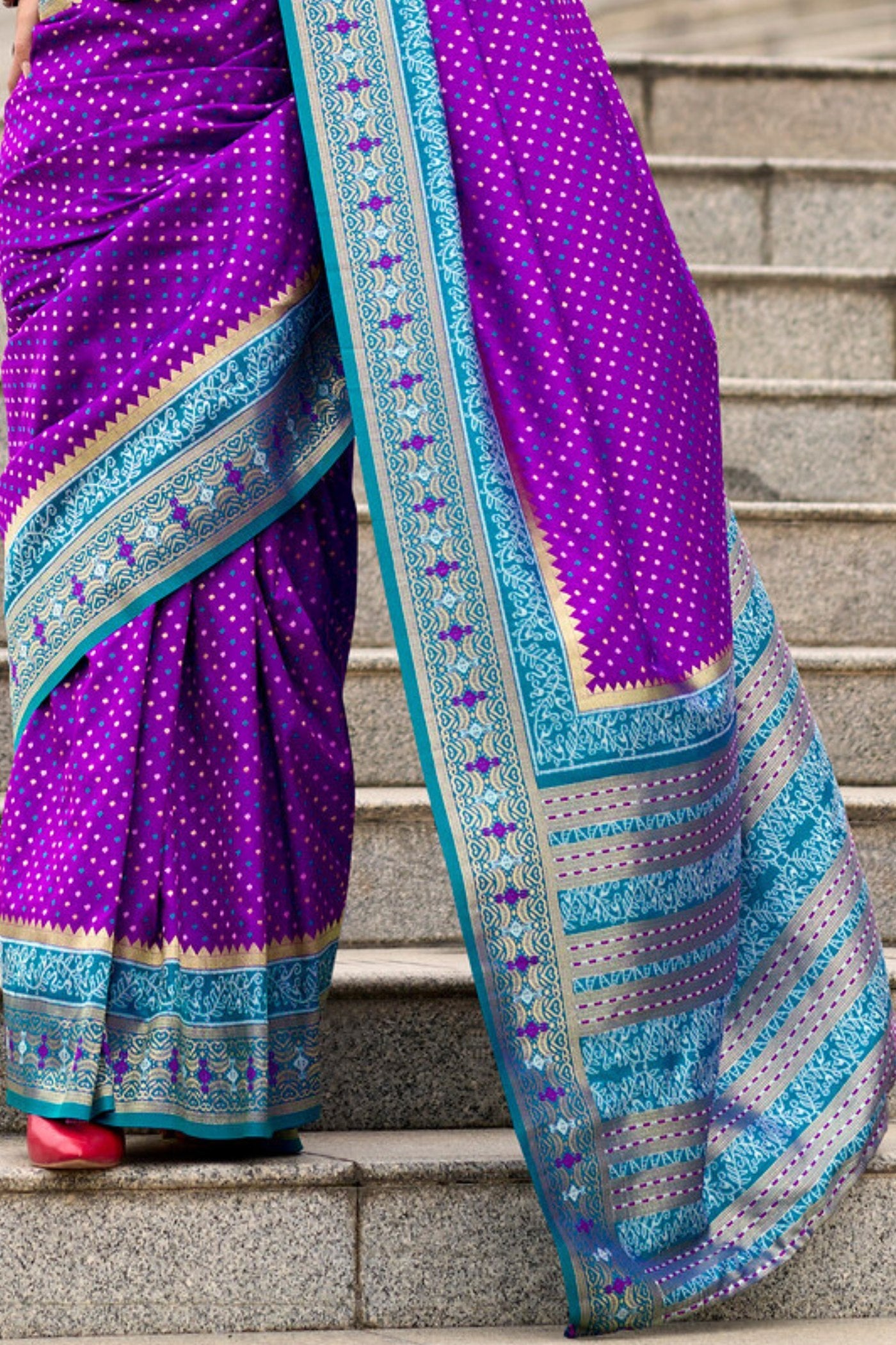 Rehana Violet Pure Soft Banarasi Silk Weaving Saree