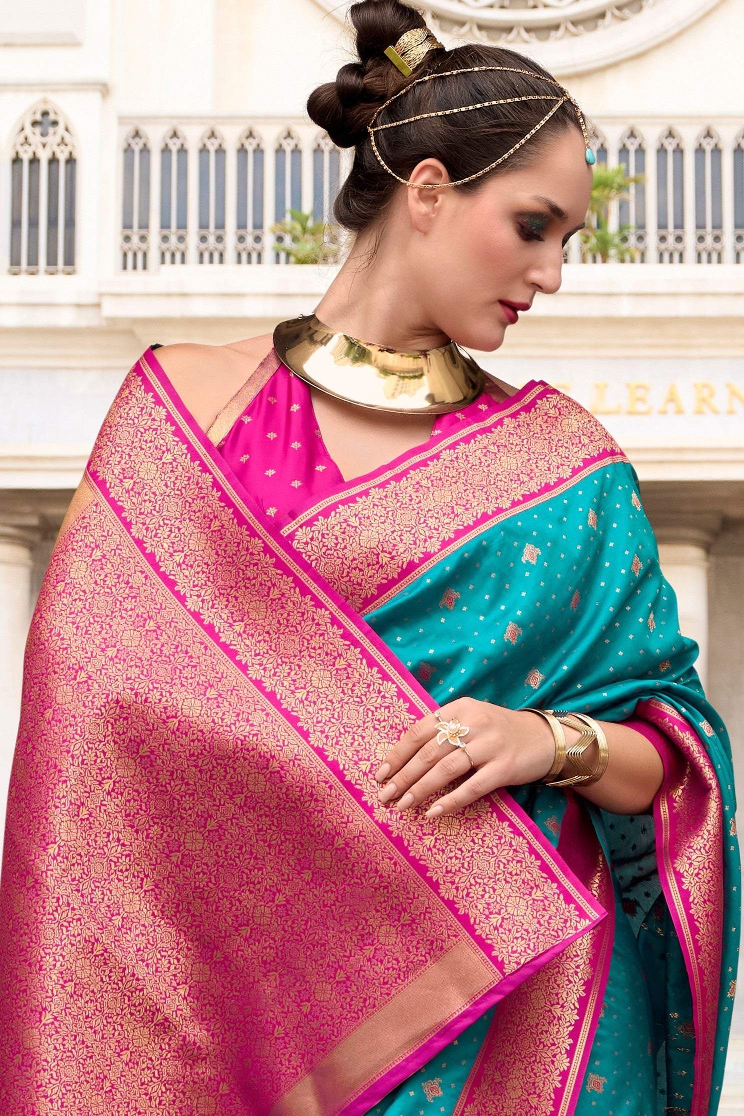 Apollo Sea Blue Pure Soft Banarasi Silk Zari Woven Saree