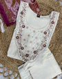 Moon Mint Marina Silk Embroidery Thread With Hand Work Suit Set