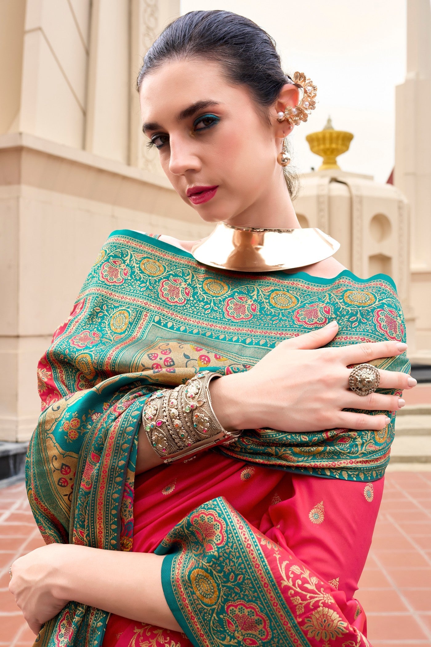 Apollo Pink Pure Soft Banarasi Silk Zari Woven Saree