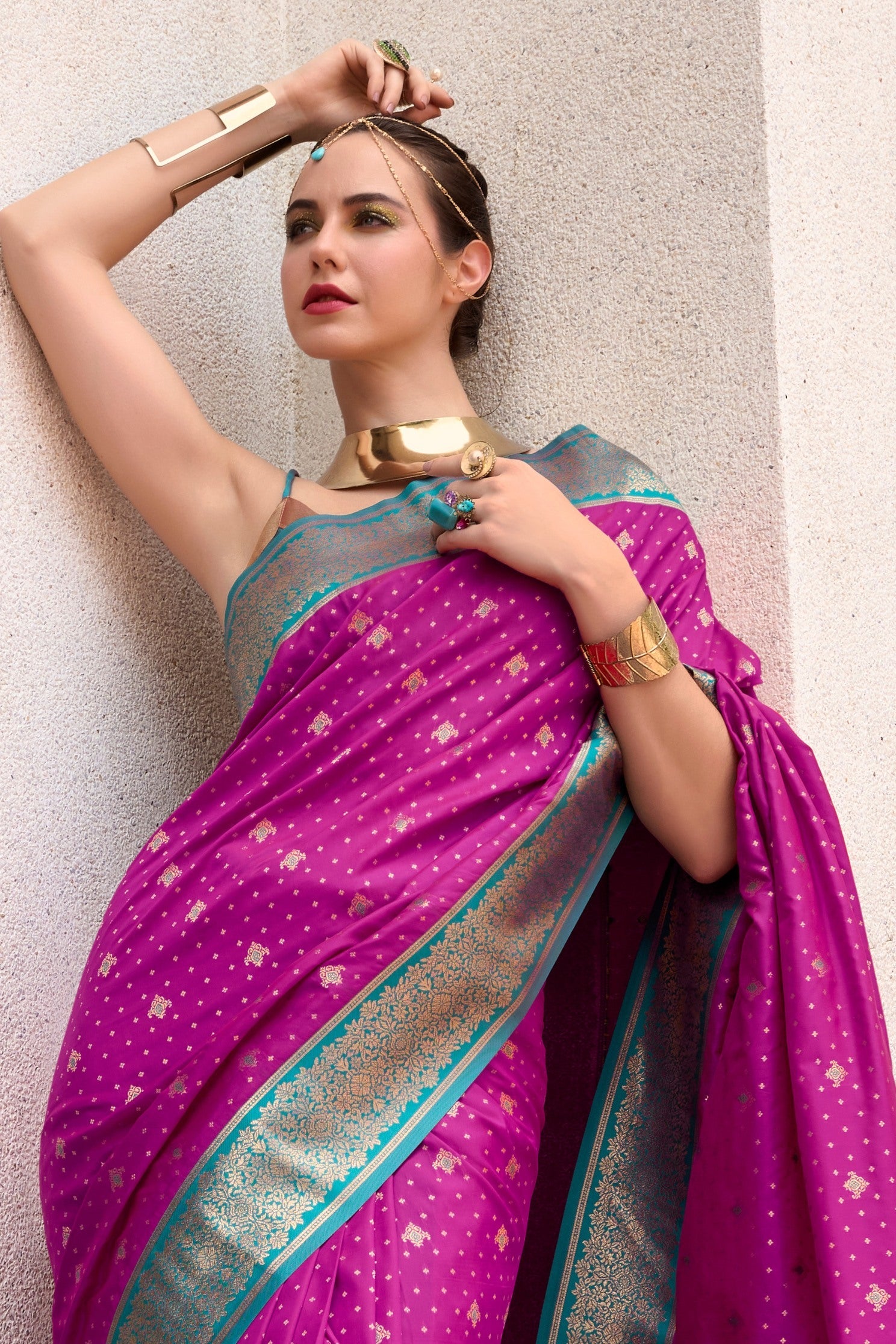 Apollo Purple Pure Soft Banarasi Silk Zari Woven Saree