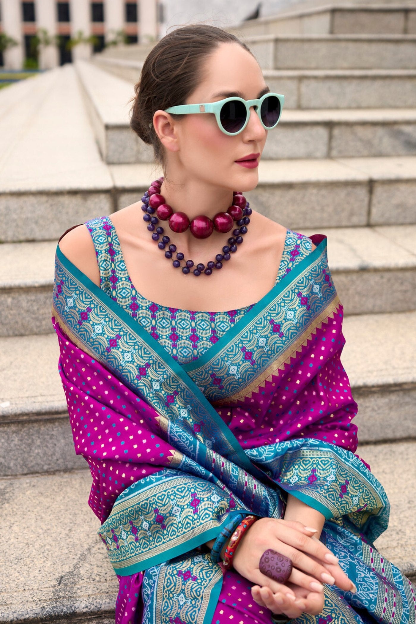 Rehana Wine Pure Soft Banarasi Silk Weaving Saree