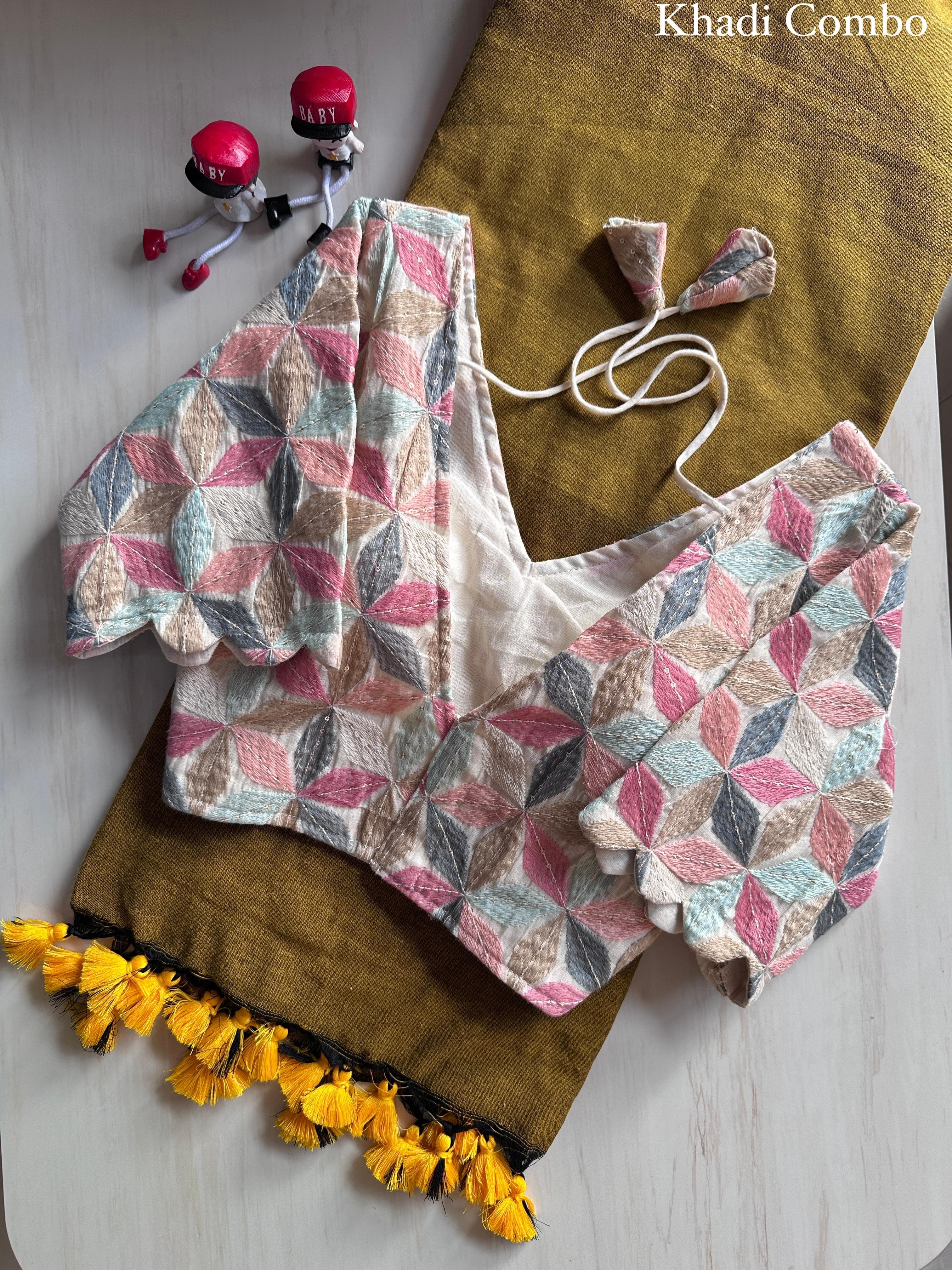 Dynamic Mustard Original Khadi Cotton With Tasselse on Border