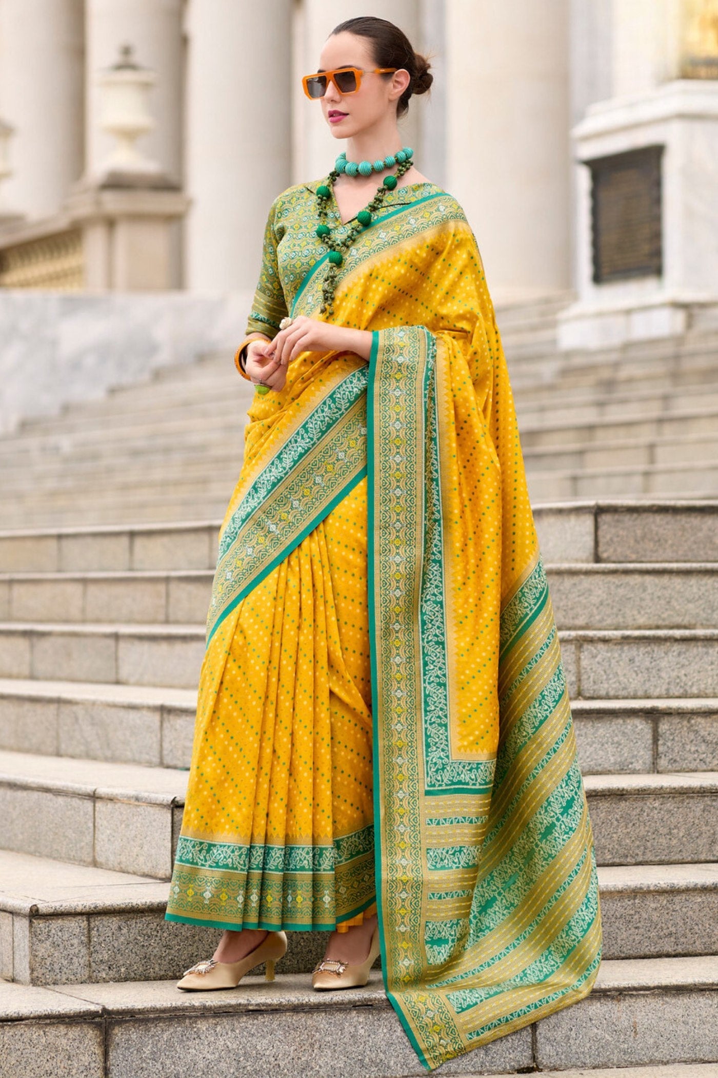 Rehana Yellow Pure Soft Banarasi Silk Weaving Saree