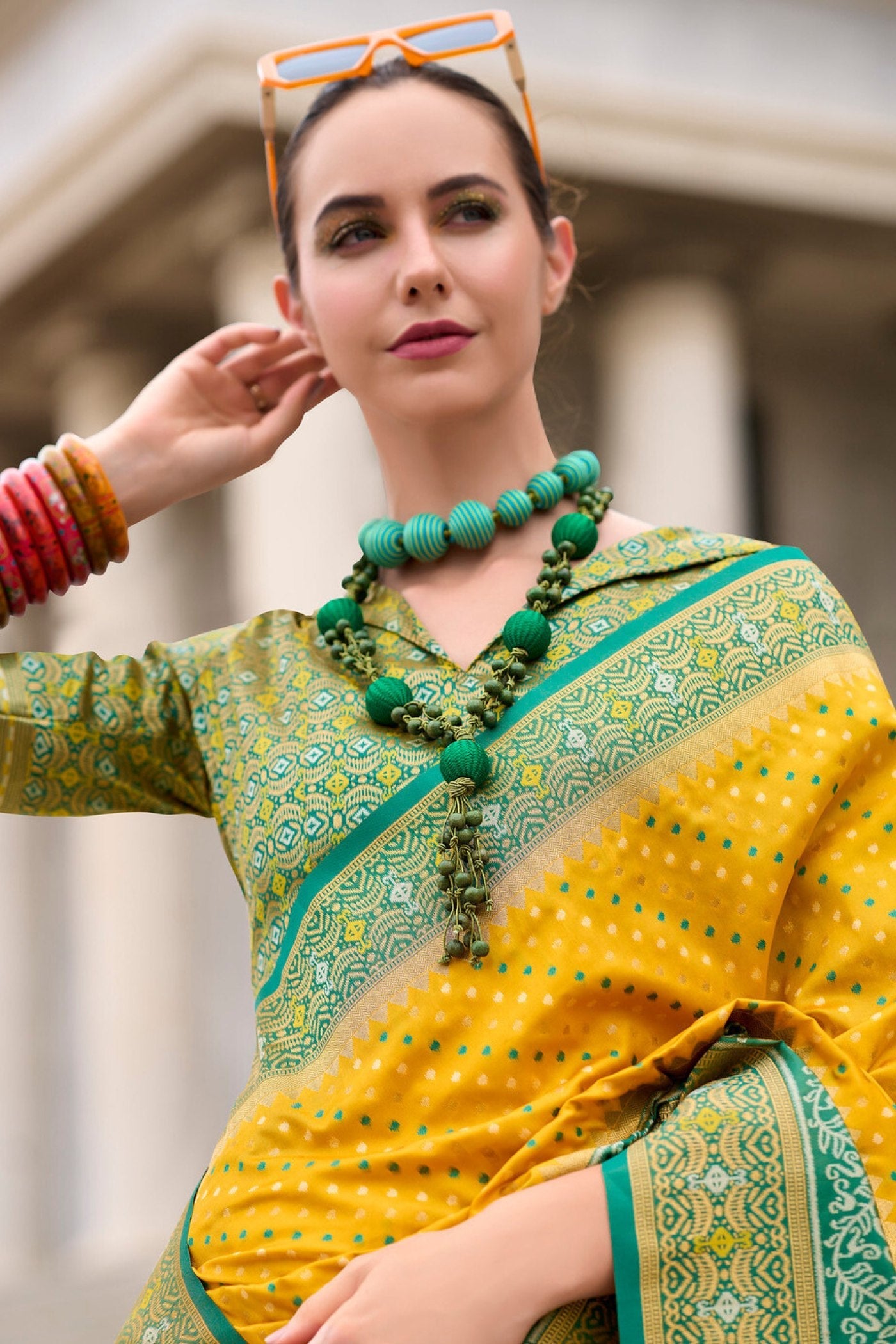 Rehana Yellow Pure Soft Banarasi Silk Weaving Saree