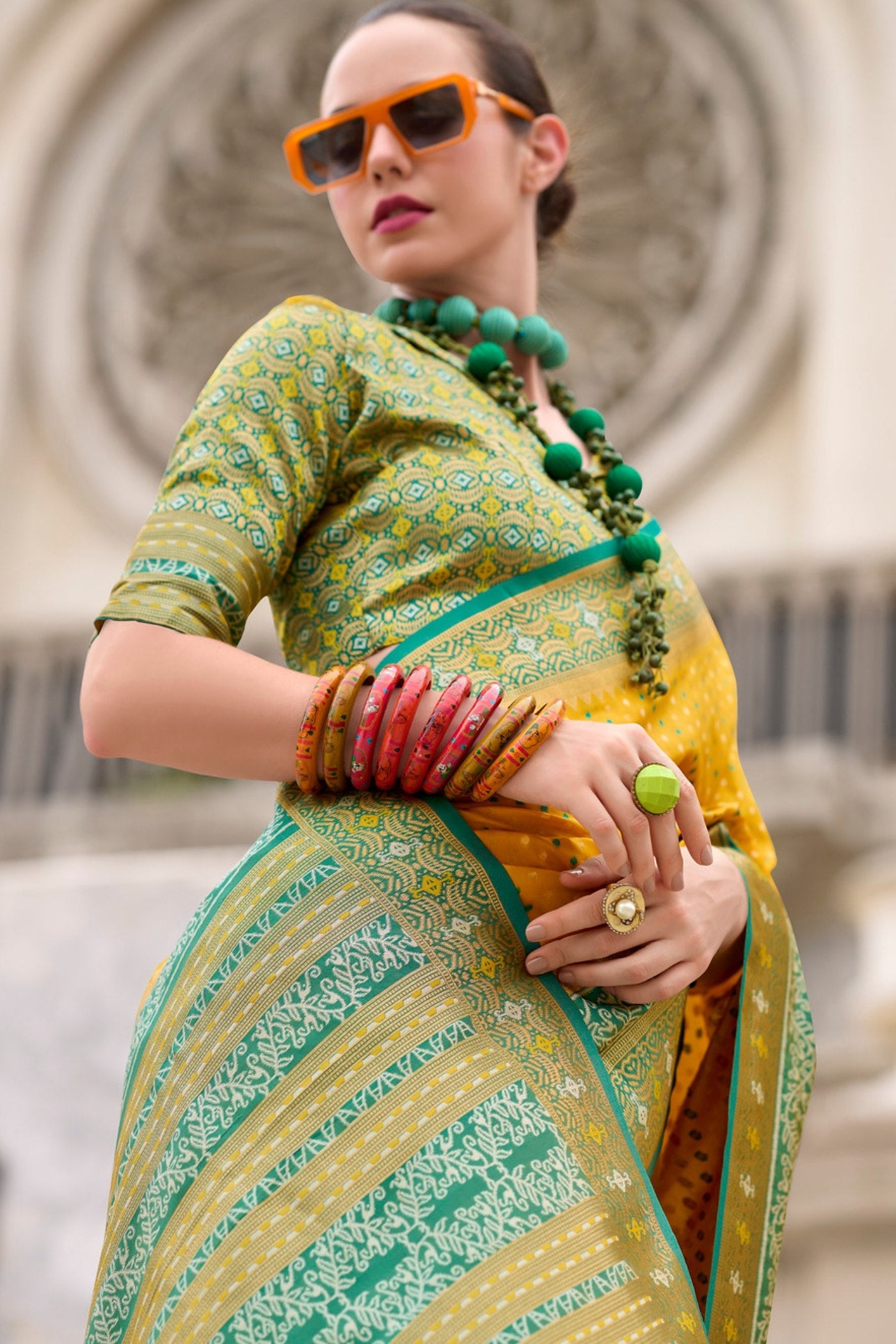 Rehana Yellow Pure Soft Banarasi Silk Weaving Saree