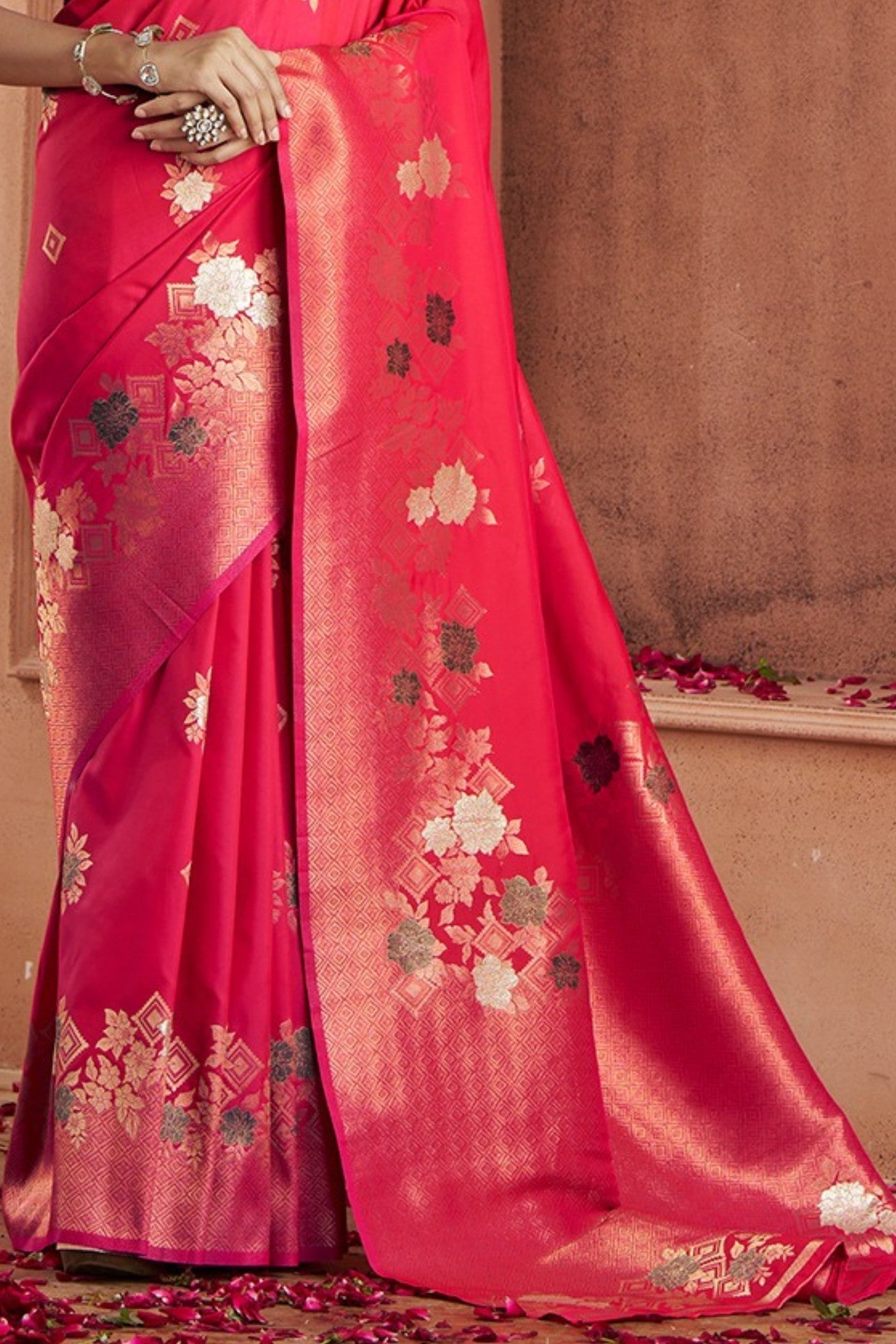 Savitri Red Pure Soft Banarasi Silk Woven Saree