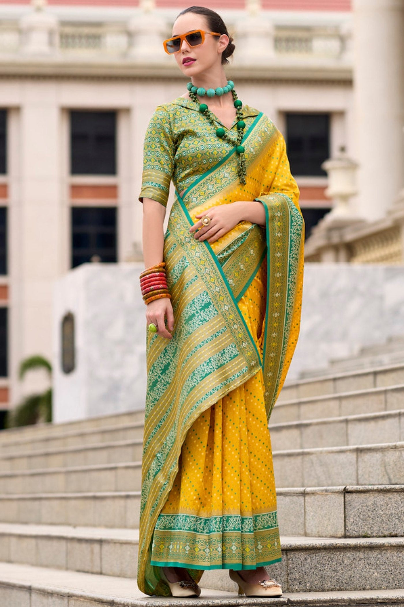 Rehana Yellow Pure Soft Banarasi Silk Weaving Saree