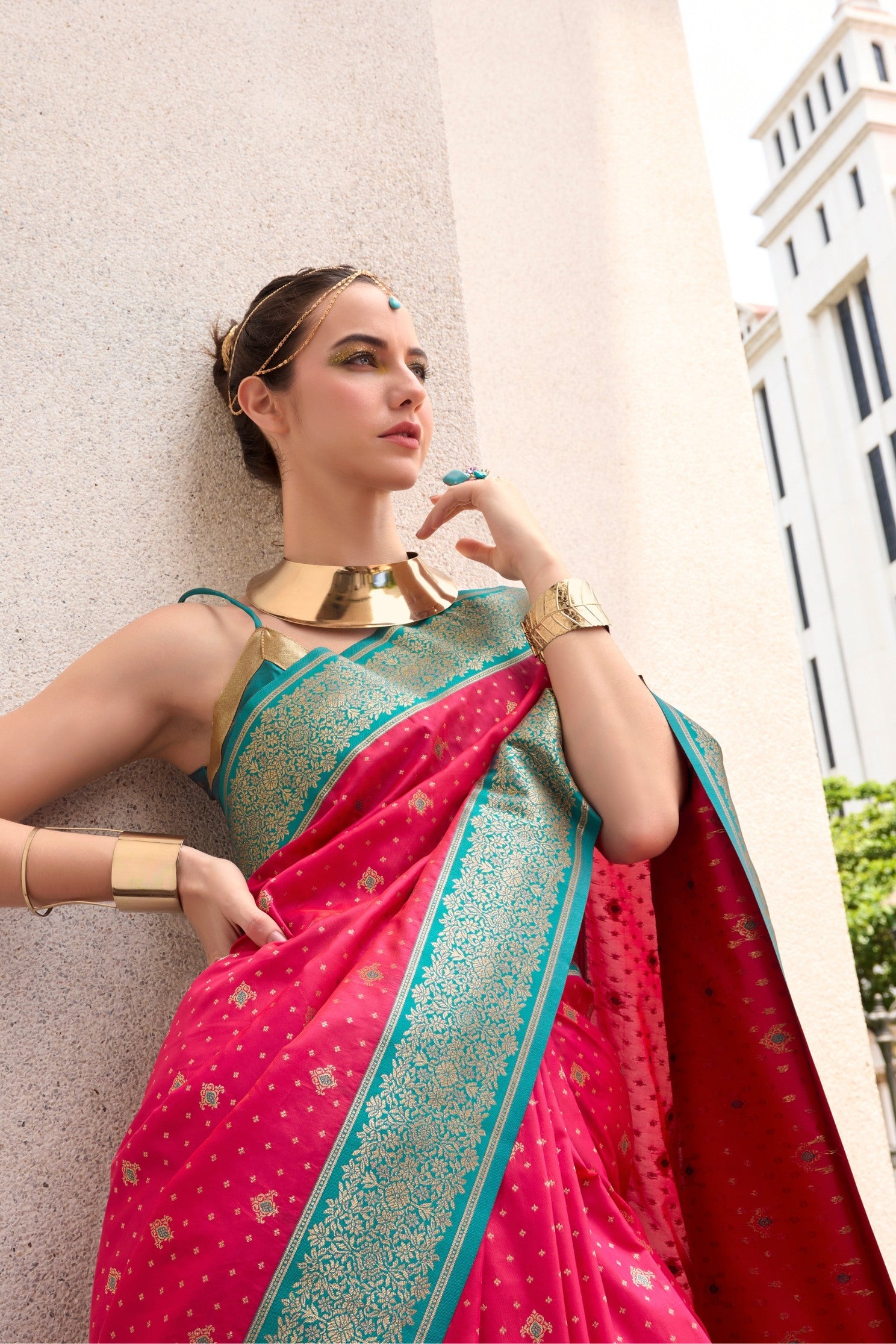 Apollo Pink Pure Soft Banarasi Silk Zari Woven Saree