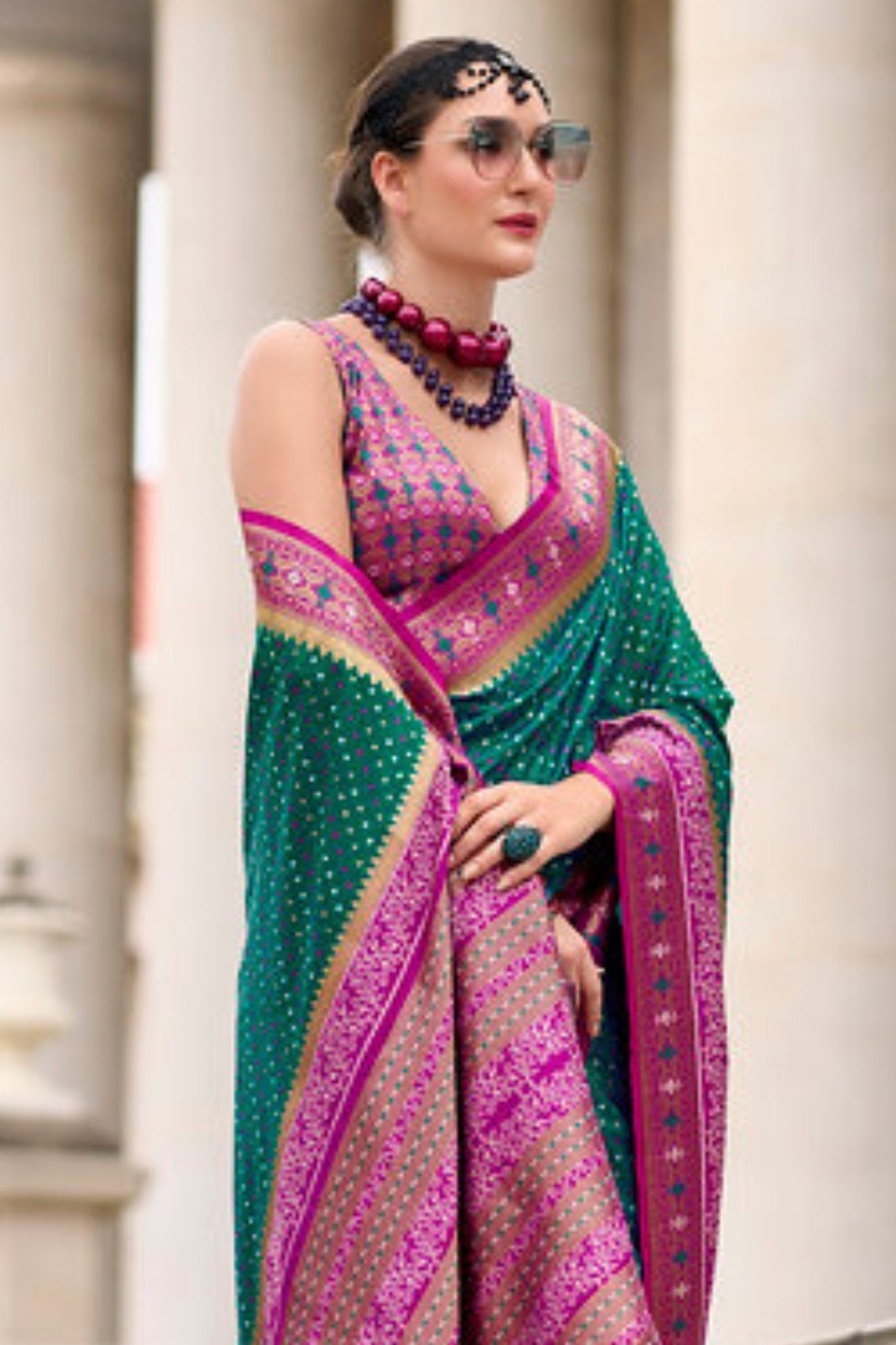 Rehana Green Pure Soft Banarasi Silk Weaving Saree