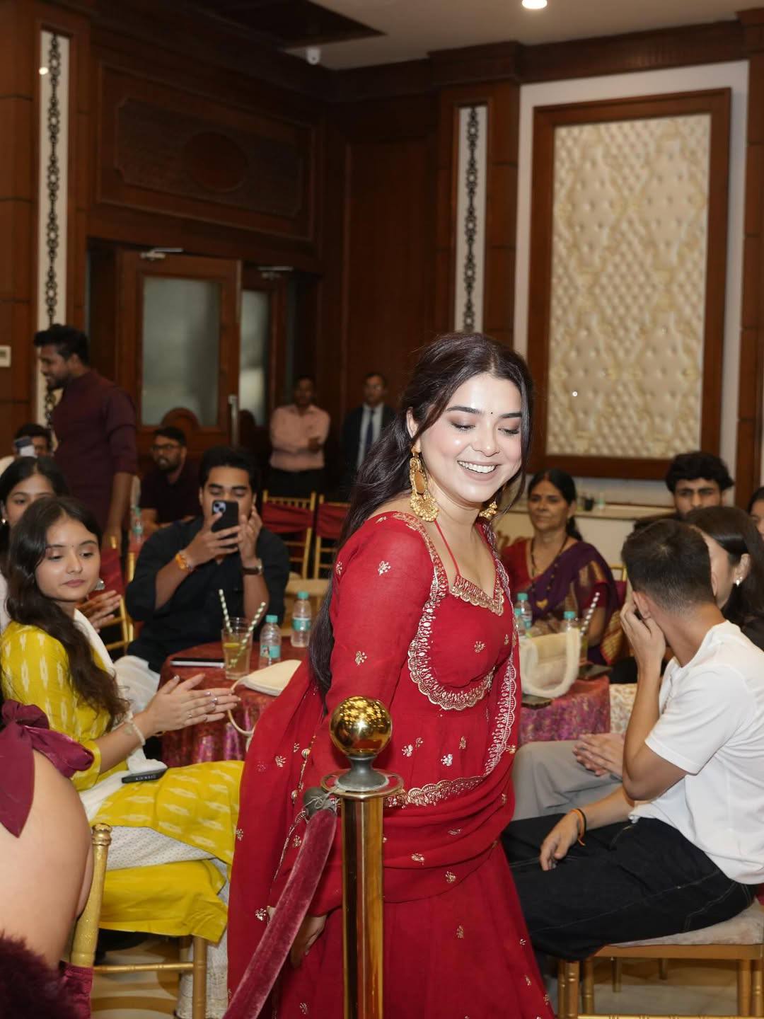 Classic Red Faux georgette Heavy Embroidery thread and sequence work Anarkali